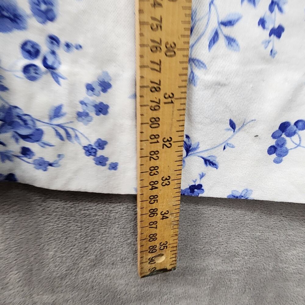 Liz Claiborne Crazy Horse Skirt 12 Blue White Floral Cottagecore Midi Pockets - Picture 11 of 11